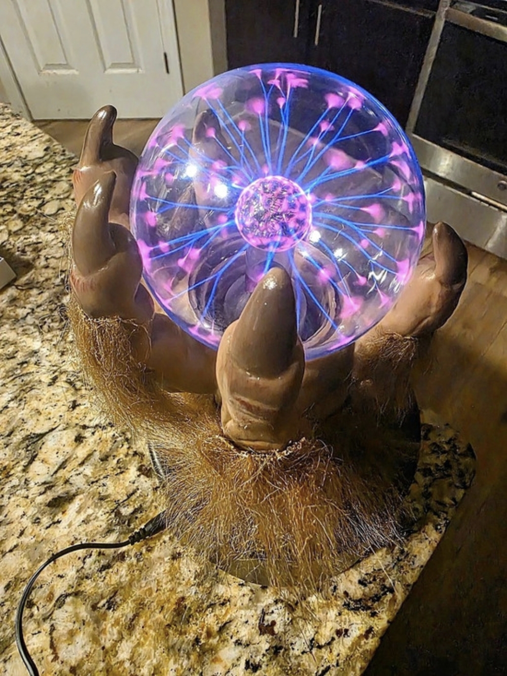 Vintage Gemmy Creepy Plasma Ball Touch Responsive Halloween Decoration